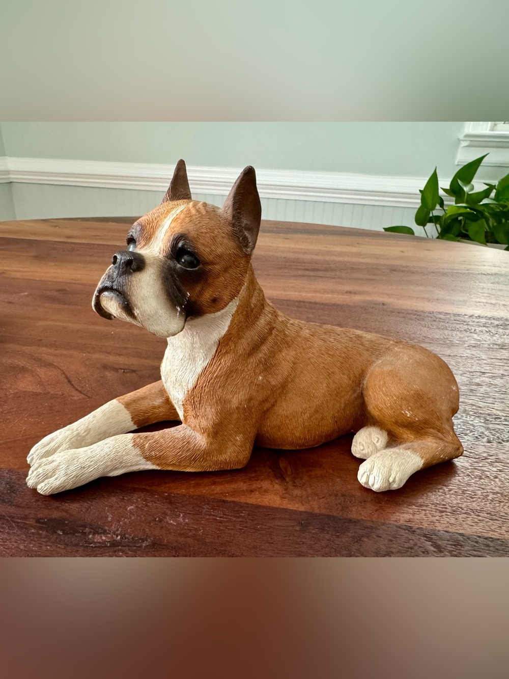 Sandicast Boxer Dog Sculpture Hand-Painted Sandra Brue Figurine Large